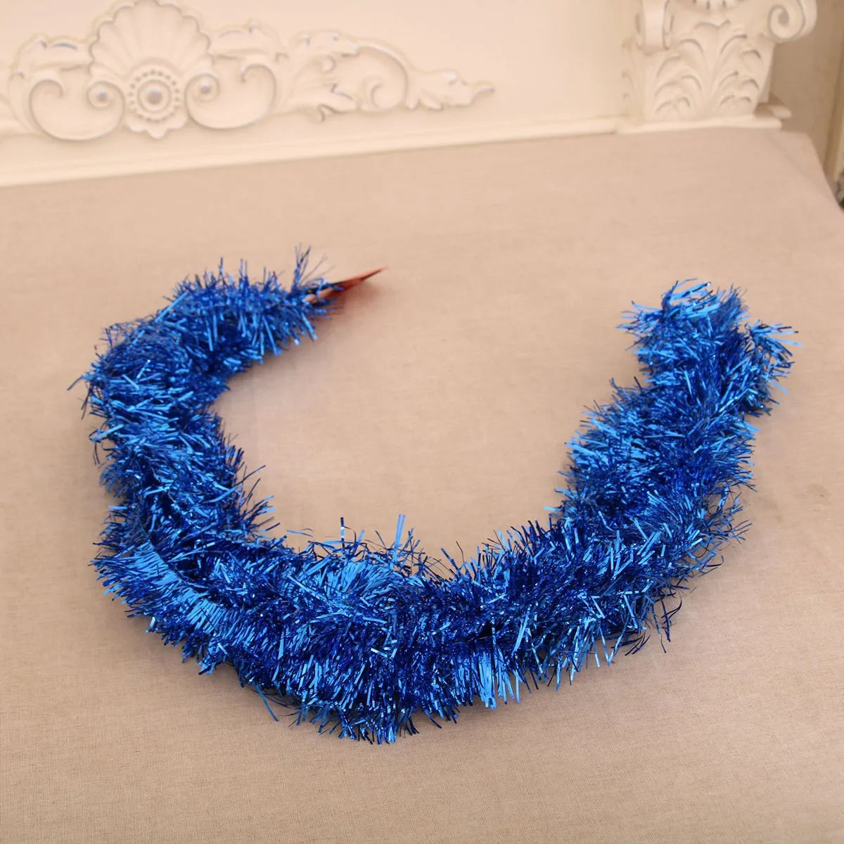 180cm Christmas Tinsel Ribbon Garland Gold Silver Color Decorative Tinsel Strips Home Wedding Birthday Party Wall Door Decor