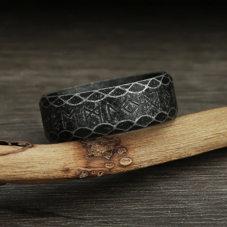 Vintage Vikings Rune Ring for Men Women 316L Stainless Steel Fashion Nordic Amulet Rings Simple Amulet Jewelry Gift Dropshipping