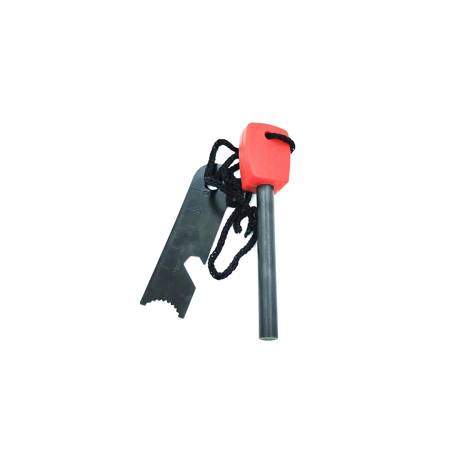 Outdoor survival flint umbrella rope set, wooden handle magnesium rod multifunctional scraper, outdoor camping fire tool
