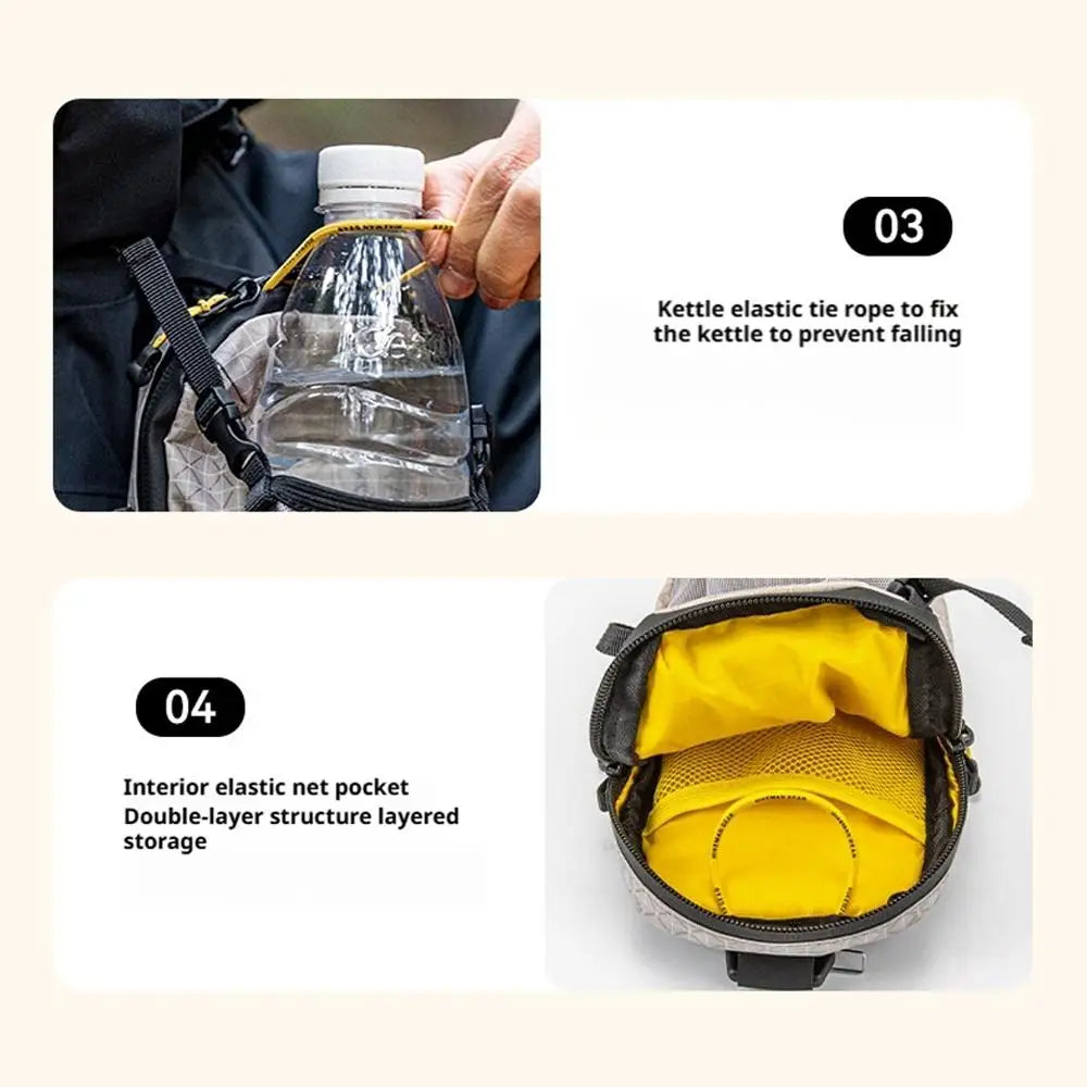 Camping Storage Bag Outdoor Hiking Mobile Phone Bag Hanging Bag Waterproof Large Capacity Water Kettle Lightweight Accessory Bag