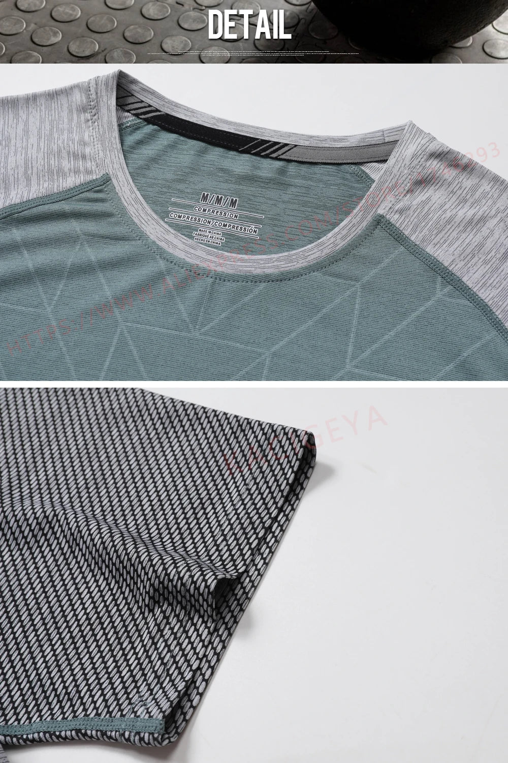Mens Sport Tee Bodybuilding Gym Running Jogging Short Sleeves Fashion Patchwork Print Breathable Quick Drying Workout Shirts