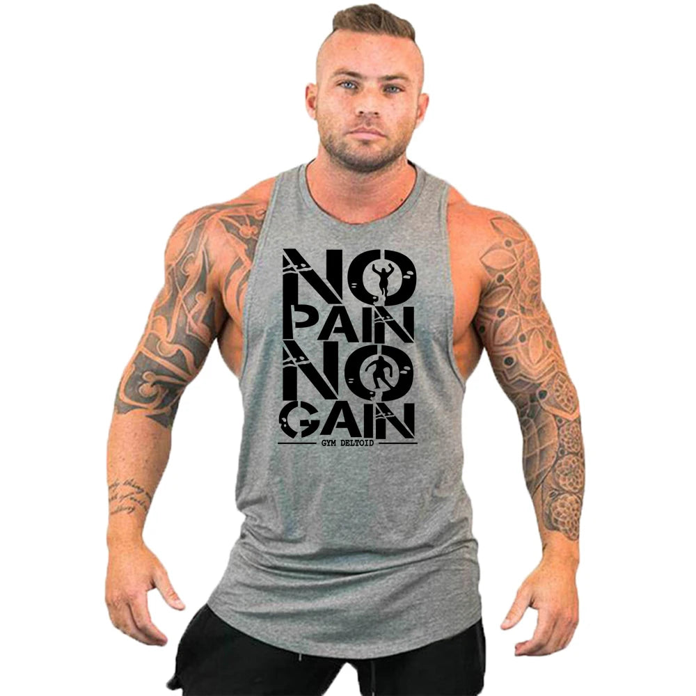 New fashion pure cotton sleeveless shirt vest men's fitness shirt men's undershirt bodybuilding exercise fitness vest fitness me
