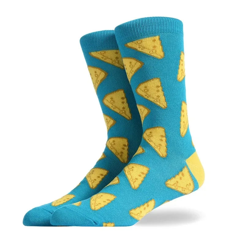 Men's Hip Hop Harajuku Socks Shark Clown Skateboarding Oil Painting Animal Mid-cut funny socks