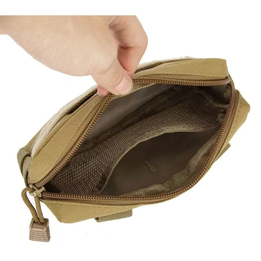 Multi functional accessory miscellaneous bag storage bag can be hung on top of outdoor vest, outdoor backpack belt