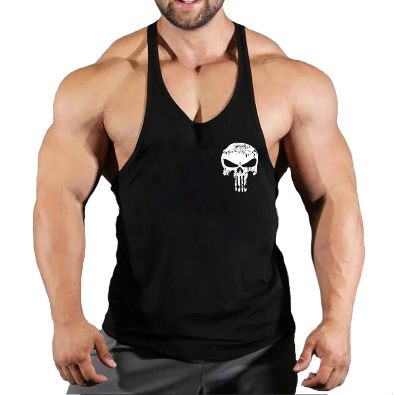 Spider Print Fitness Tank Top Fitness Shirt Muscle Men's Single Tank Top Men's Sleeveless Sweatshirt Men's Tops Fitness Clothing