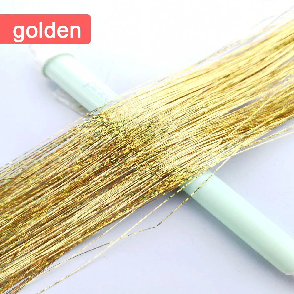 Tinsel Hair Extension 36 Inch Sparkle Glitter Tinsel Hair Rainbow Colored Synthetic Crochet Hair Extensions Hair Accessories
