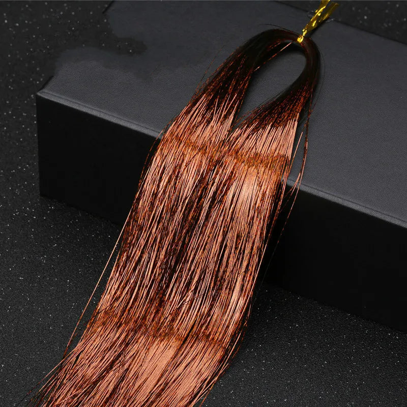 Hair Tinsel Glitter Braids High Temperature Fiber Bling Women's Tinsel Hair Strands In Braiders French Twist Hair Accessories