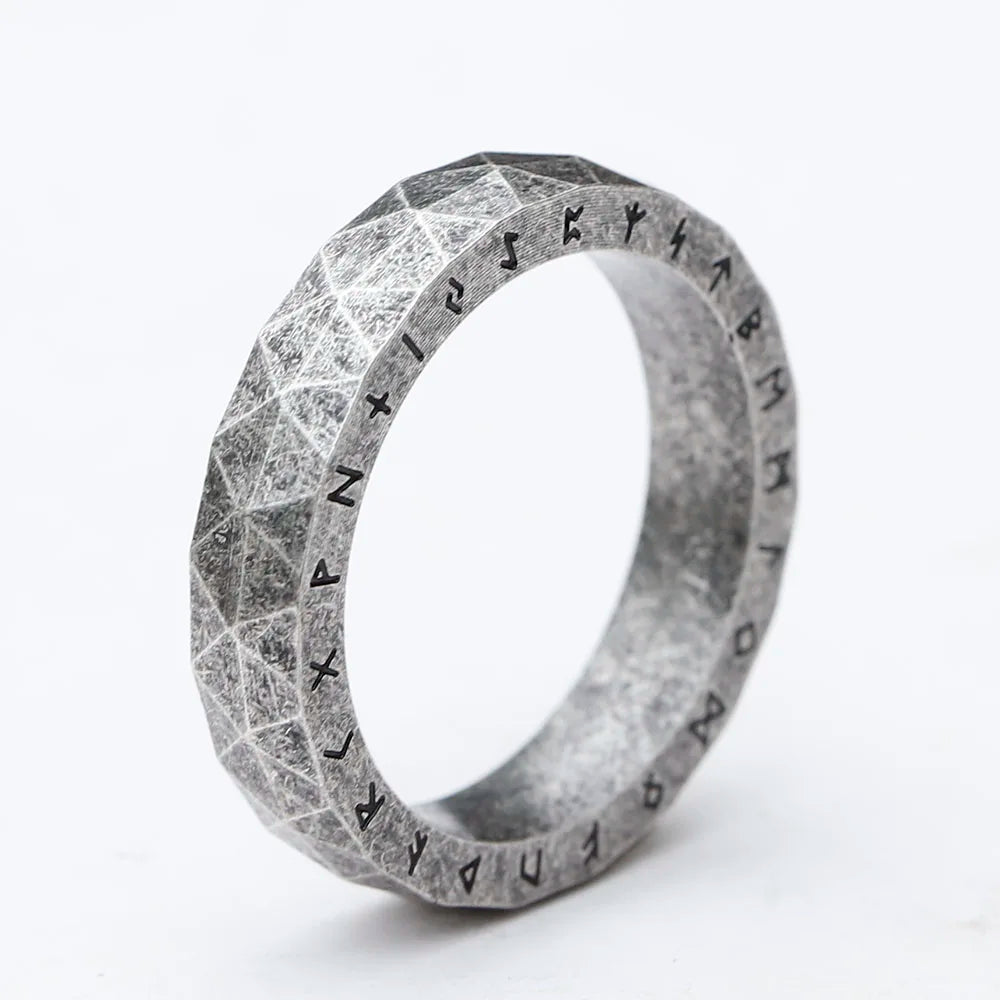 New Stainless Steel Viking Rune Ring Men Scandinavn Wedding Womens Amulet Band Jewelry Gift Anel free shipping