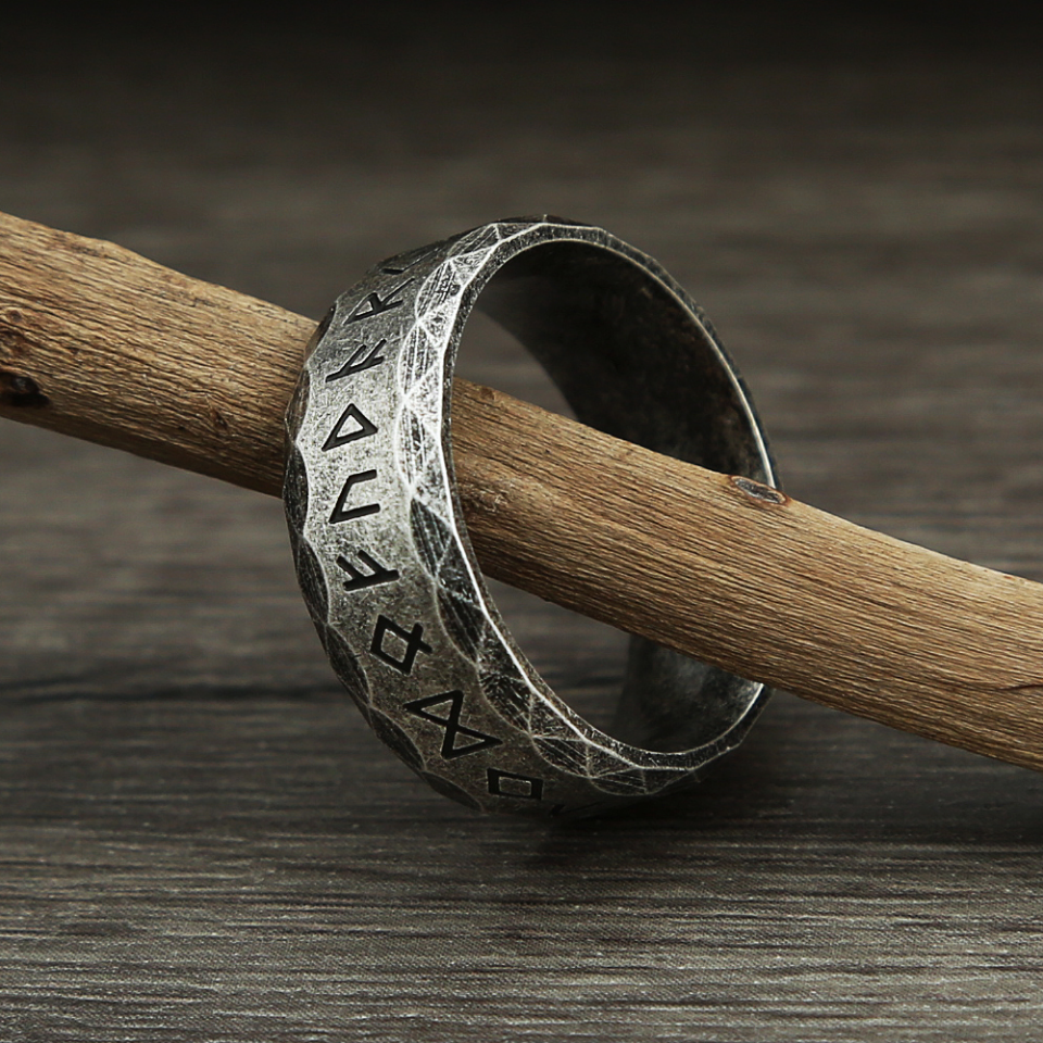 Vintage Vikings Rune Ring for Men Women 316L Stainless Steel Fashion Nordic Amulet Rings Simple Amulet Jewelry Gift Dropshipping