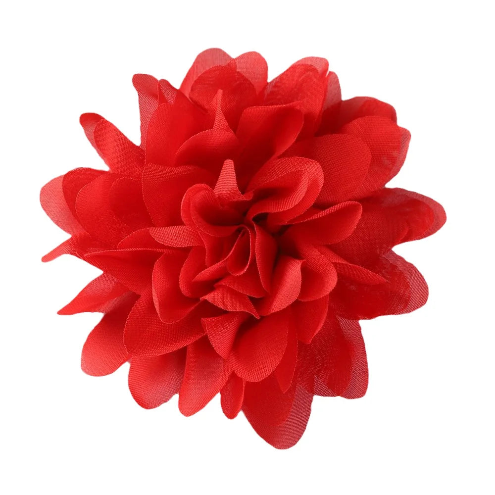 10cm Satin flower DIY accessories for Hair fabric flowers Chiffon Flower Hair Accessories Head wrap  No hair clips bow 10pcs/lot