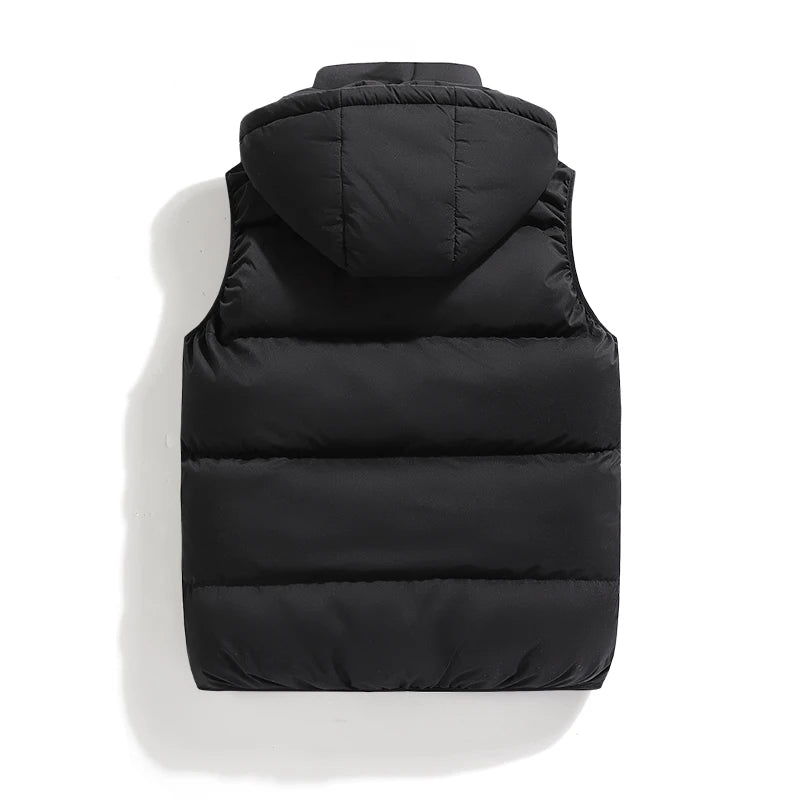 Mens Vest Jacket Warm Sleeveless Jackets Winter Waterproof Zipper Coat Autumn Stand-up Collar Casual Waistcoat Brand Clothing