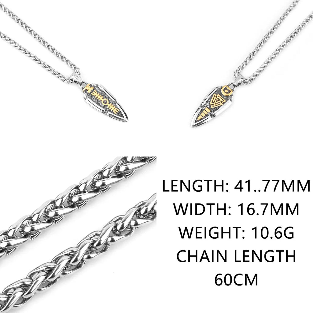 Vikings Odin Rune Necklace Various Men's Nordic Vegvisir Valknut Amulet Pendant Stainless Steel Punk Fashion Jewelry Wholesale