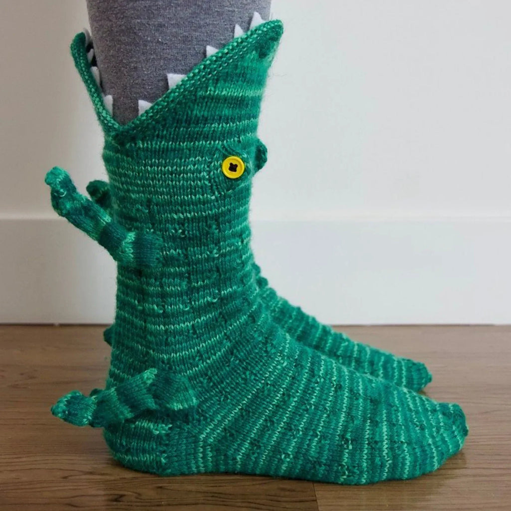 Christmas Socks Knitted Crocodile Socks Animal Funny Socks Holiday Party Supplies