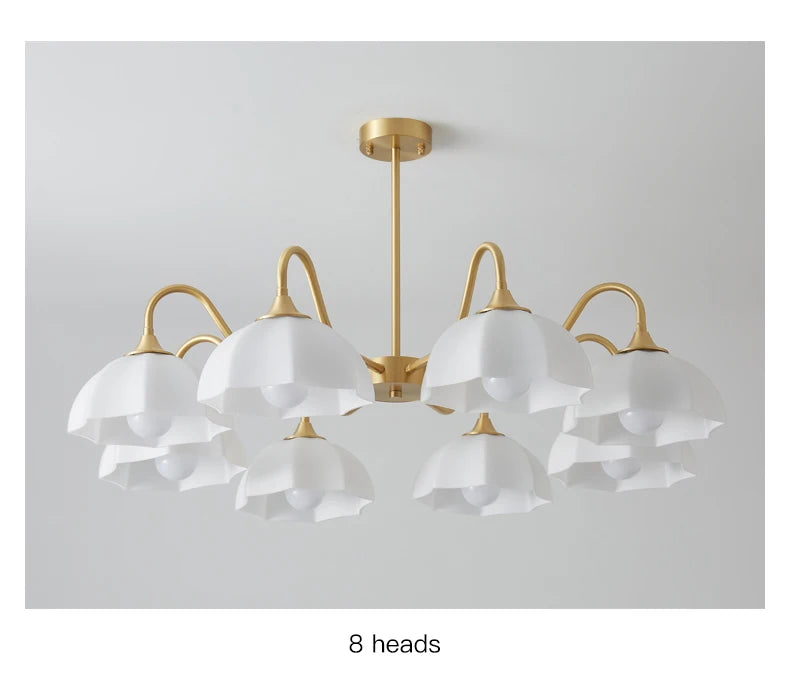 Light Luxury Cream Style Living Room Chandelier Bedroom Dining Room Brass Lamp Attic Lobby Hotel LED Home Lighting Decoration