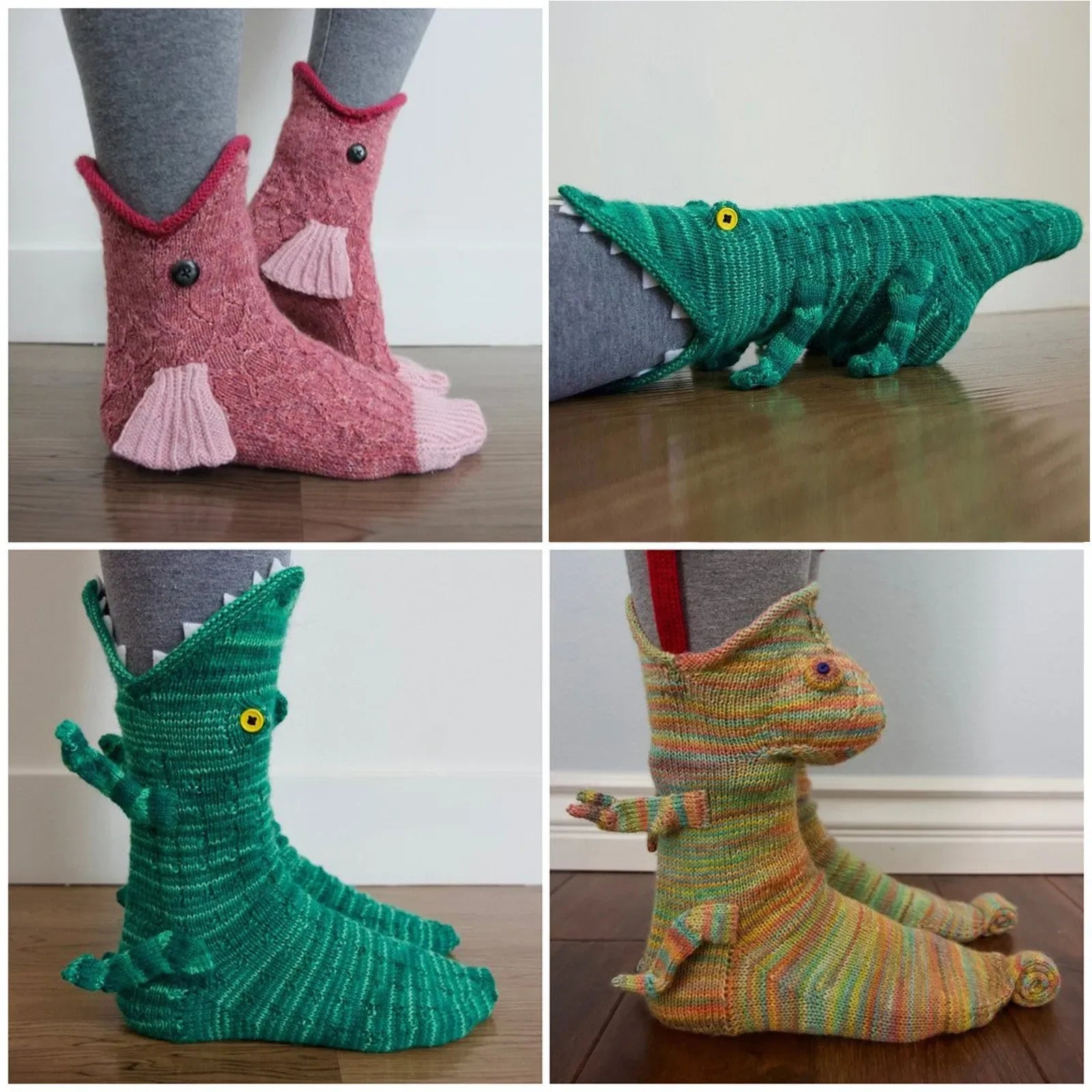 Christmas Socks Knitted Crocodile Socks Animal Funny Socks Holiday Party Supplies