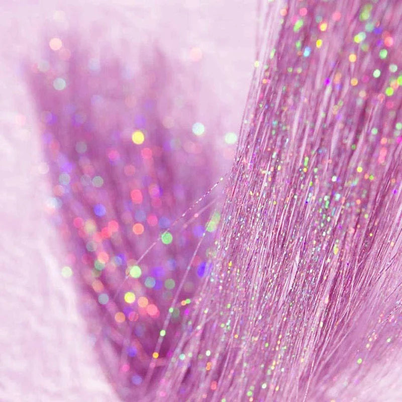 Shiny Sparkle Hair Tinsel Kit Rainbow Women Colorful Glitter Bling Hair Extension Twinkle Hair Dazzles Accessories for Braiding