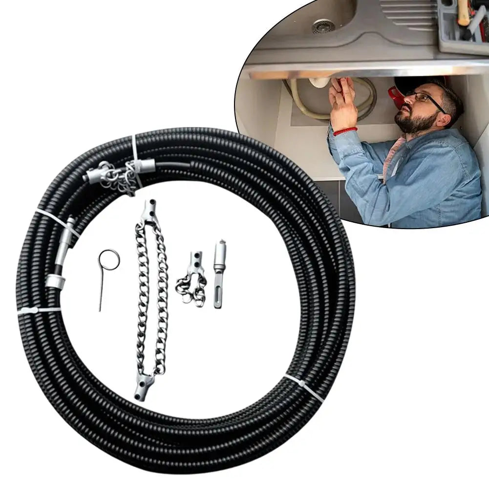 Electrical Drain Cleaner Dredging Sewer Special Tool Tool Solid Chain Dredging Spring Oil Stain Blocking Pipeline Dredging Tool
