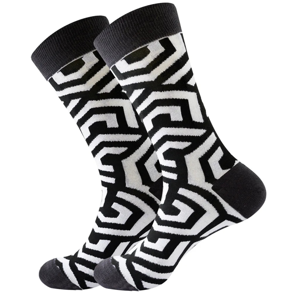 Men's socks original design happy socks animal food astronaut men's socks crew geometric women's socks halloween socks