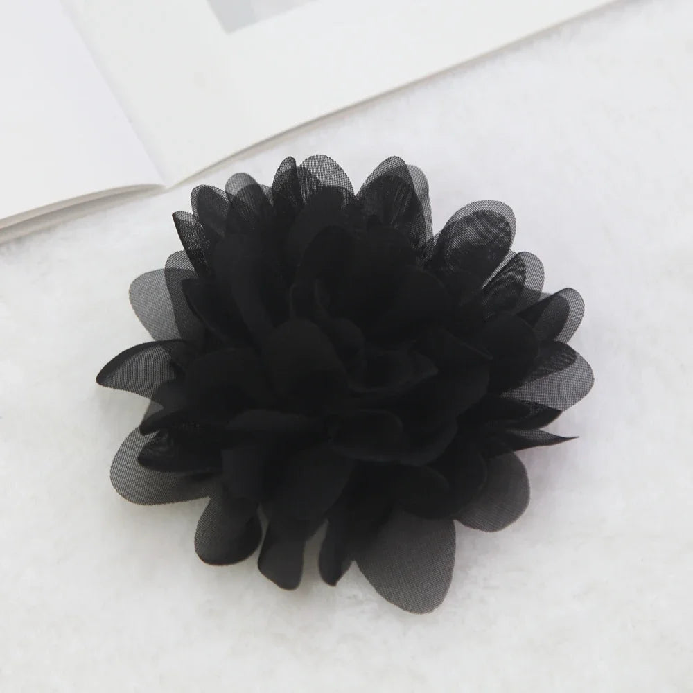 10cm Satin flower DIY accessories for Hair fabric flowers Chiffon Flower Hair Accessories Head wrap  No hair clips bow 10pcs/lot