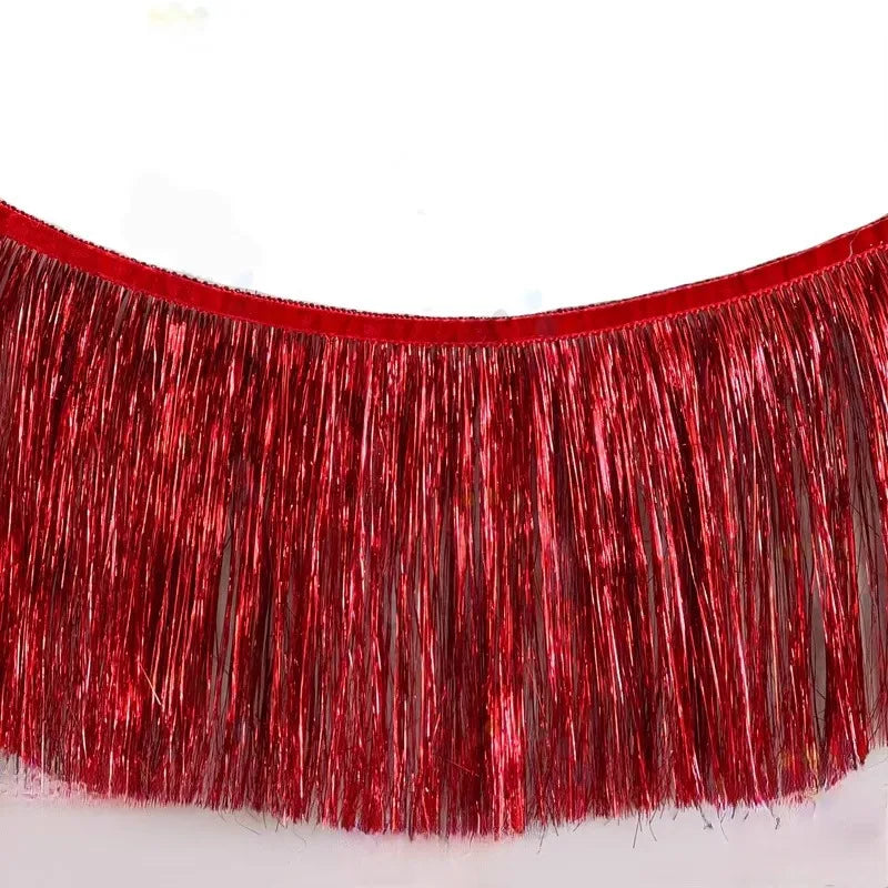 Shiny Tinsel Tassels Fringes Banner Garland Curtain Party Background Photo Props Rain Silk Curtain Wedding Decoration Supplies
