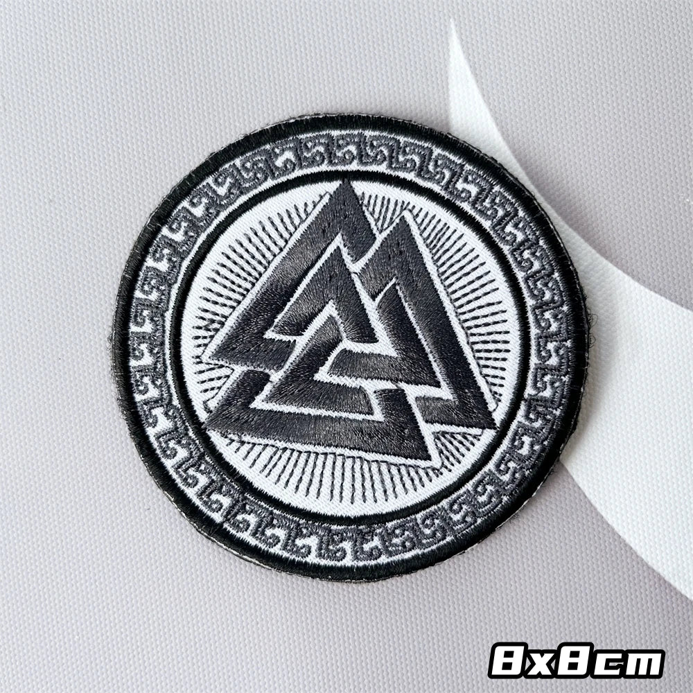 Viking Symbol Tree of Life Axe Embroidered Patches Tactical Morale Badge Backpack Hook and Loop Sticker