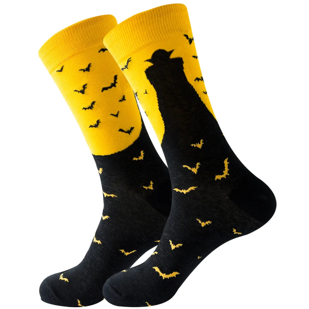 Men's socks original design happy socks animal food astronaut men's socks crew geometric women's socks halloween socks