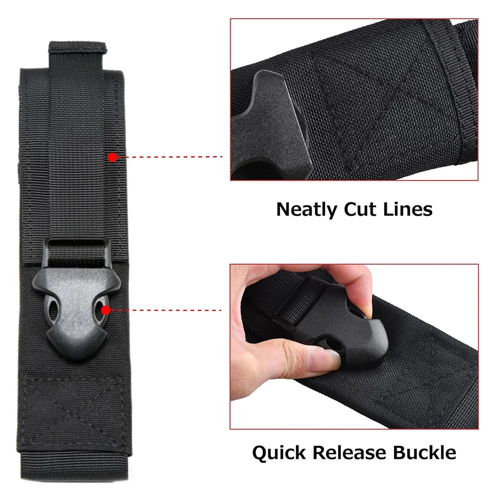 Tactical Flashlight Pouch Holster Molle Torch Holder Carry Case EDC Tool Waist Bag Outdoor Sport Camping Hunting Accessories