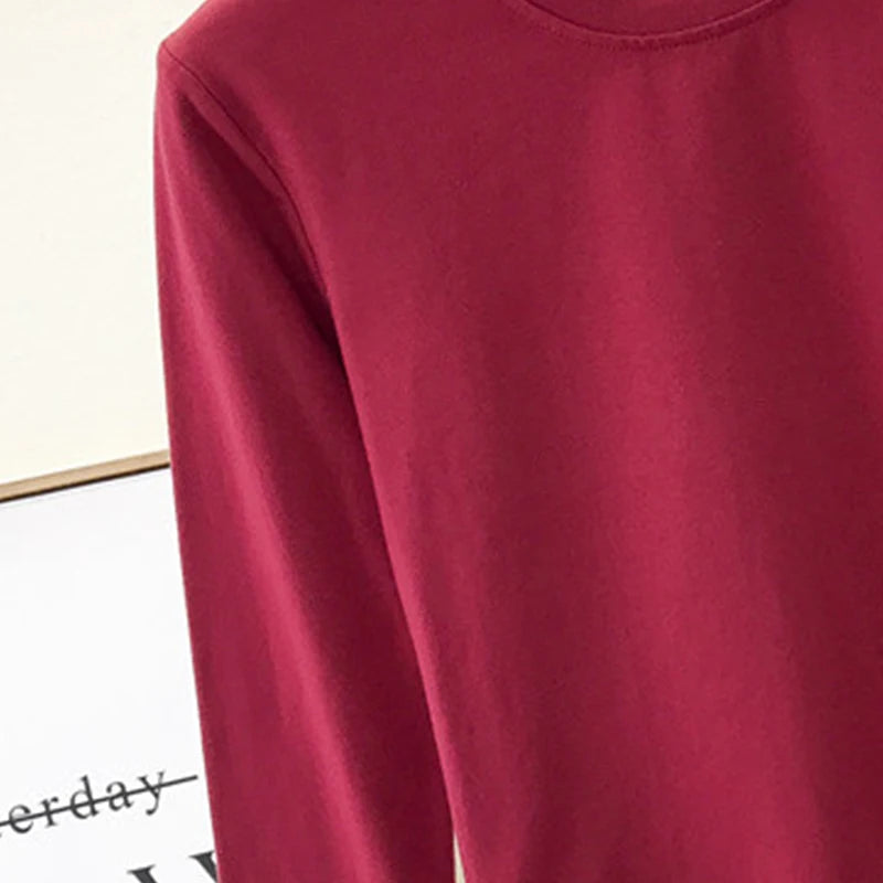 Sexy   Women's Clothing O-Neck Long Sleeve Navel Autumn Base Women's Clothing Fashion Casual Ropa Mujer
