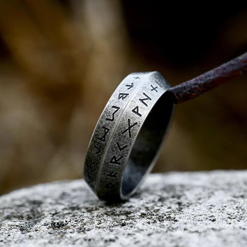 Fashion Nordic Viking Rune Ring for Men Women Simple Amulet 316L Stainless Steel Vintage Viking Rings Jewelry Gift Wholesale