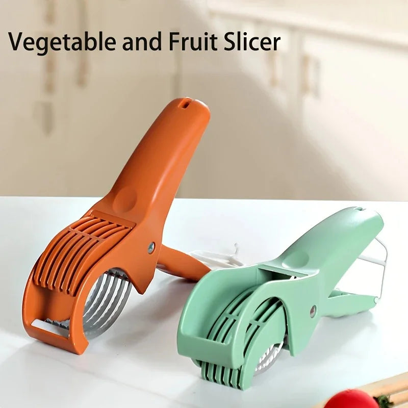 1Pc Kitchen Fruit Slicer Multifunctional Fruit and Vegetable Slicer Fruit Slicer Pro Rustproof for BBQ/Catering Cucumber Slicer