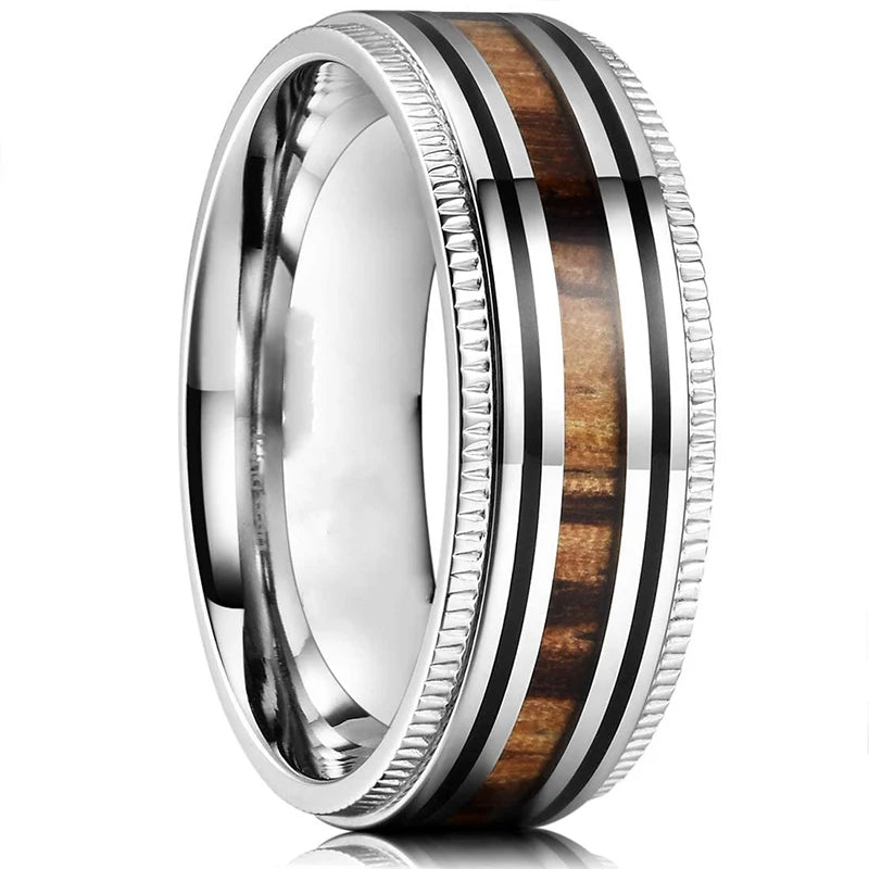 2025 Classical Viking Rune Wood Grain Rings For Men Anniversary Party Jewelry Accessories Gift Fashion Stainess Steel Men Rings