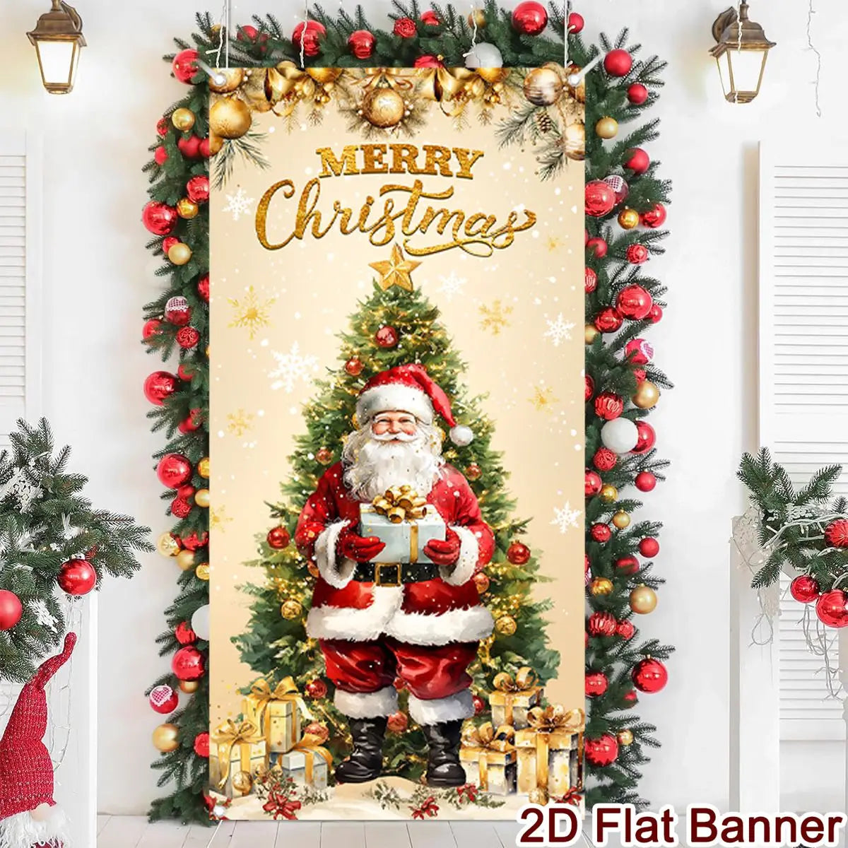 Christmas Door Banner Merry Christmas Decor for Home 2025 Xmas Hanging Wall Door Decor Navidad Noel Happy New Year Gift 2026