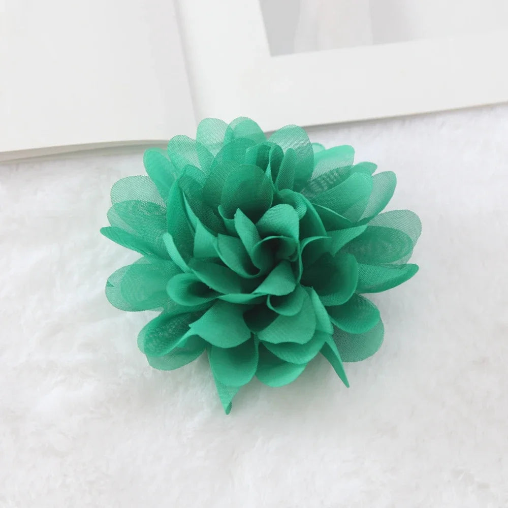 10cm Satin flower DIY accessories for Hair fabric flowers Chiffon Flower Hair Accessories Head wrap  No hair clips bow 10pcs/lot
