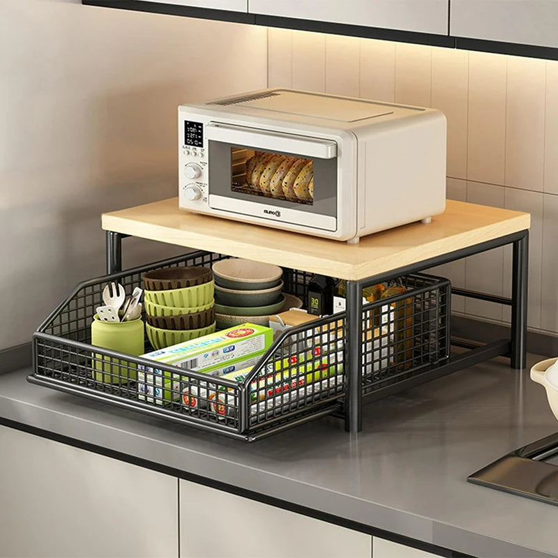 Kitchen Countertop Organizer – Multi-Use Shelf for Microwave, Spices, Coffee Machine & Printer