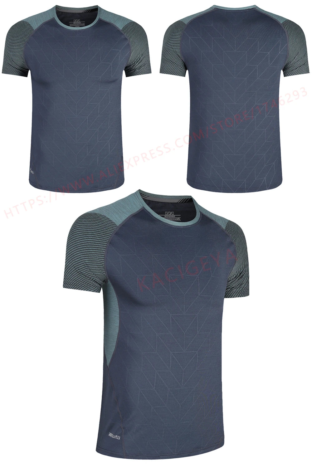 Mens Sport Tee Bodybuilding Gym Running Jogging Short Sleeves Fashion Patchwork Print Breathable Quick Drying Workout Shirts