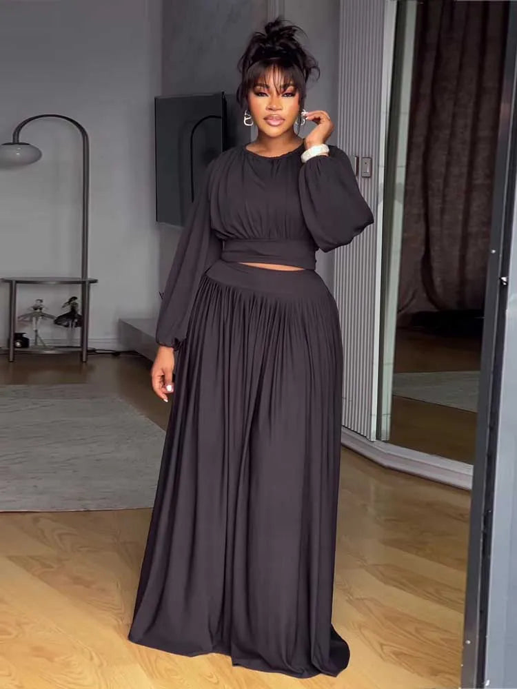 Female Clothing Autumn 2-piece Sets for Women Long Sleeve Top and Long Skirt Set Ladies Casual Dress Set Wholesale Dropshipping