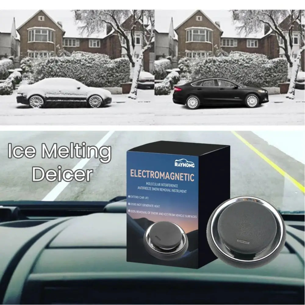 New Electromagnetic Ice Melting Deicer Molecular Portable Car Antifreeze Tools Round Solar Power Supply Snow Remover for Winter