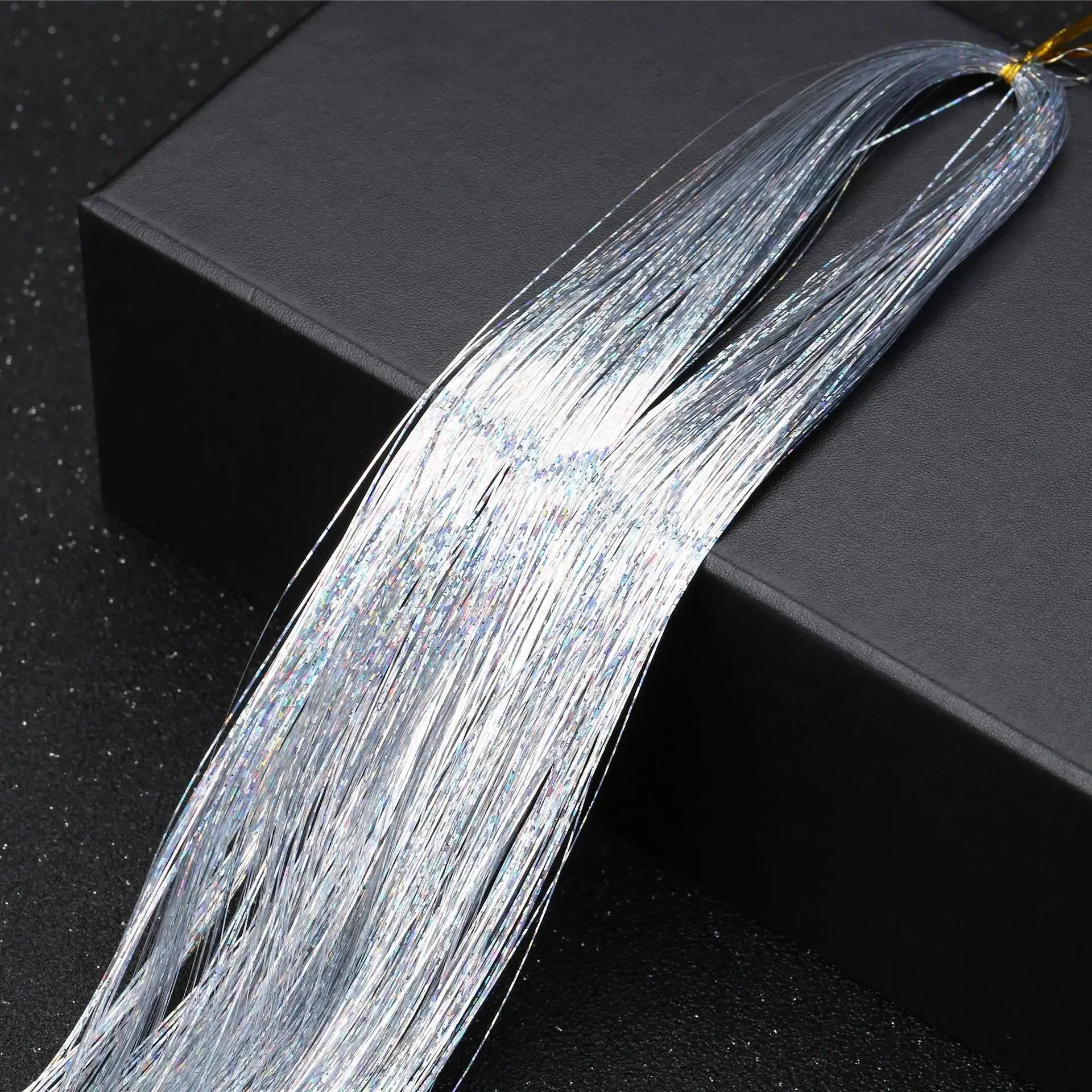 93cm Glitter Hair Tinsel Extension with BB Clips Laser Gold Silver Tinsel Hair Braided Girls Headwear Braiding Hair Decor Tools