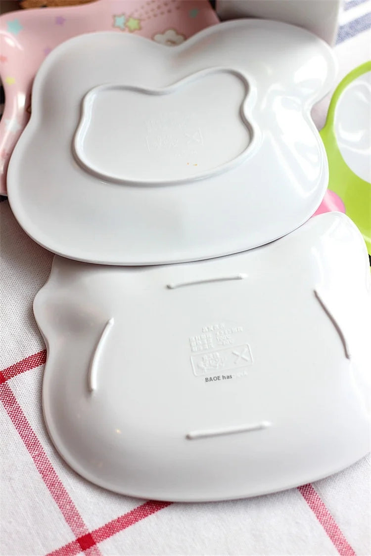 Animal Cartoon Cute Children'S Imitation Ceramic Tableware Cake Snacks Dry Fruit Plates Small Dishes Dishes Kitchen Utensils