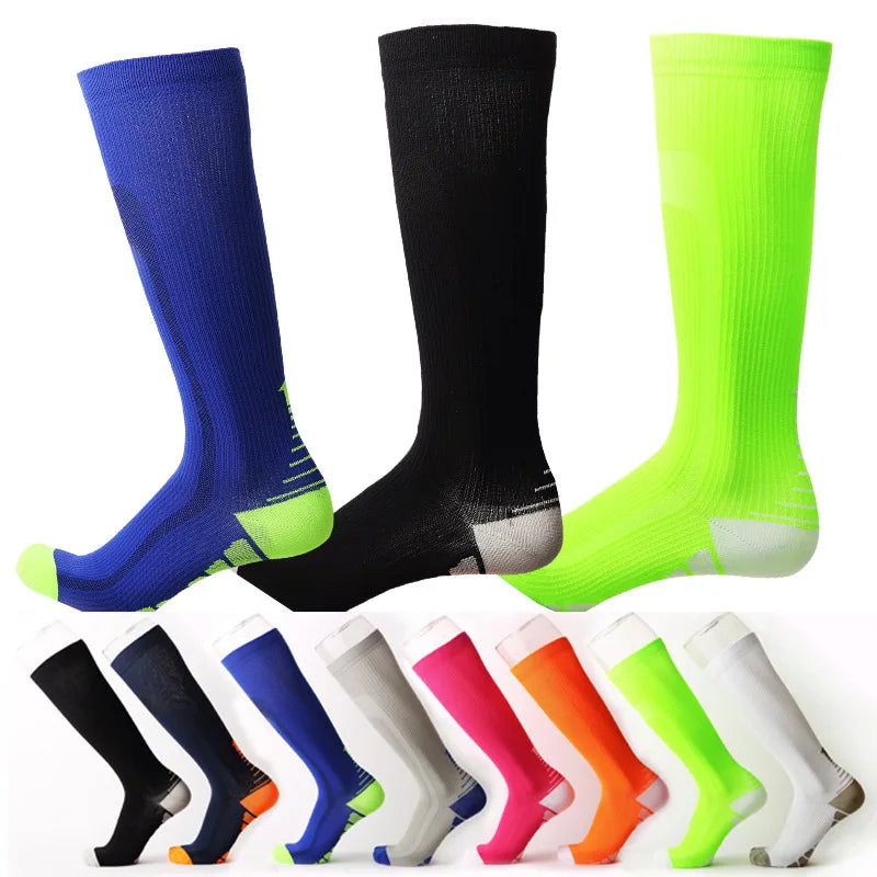 Unisex Compression Socks 30 Mmhg Sport Socks Soccer Football Socks Arrow Pattern Thigh Tube Socks Outdoor Running Fitness Socks