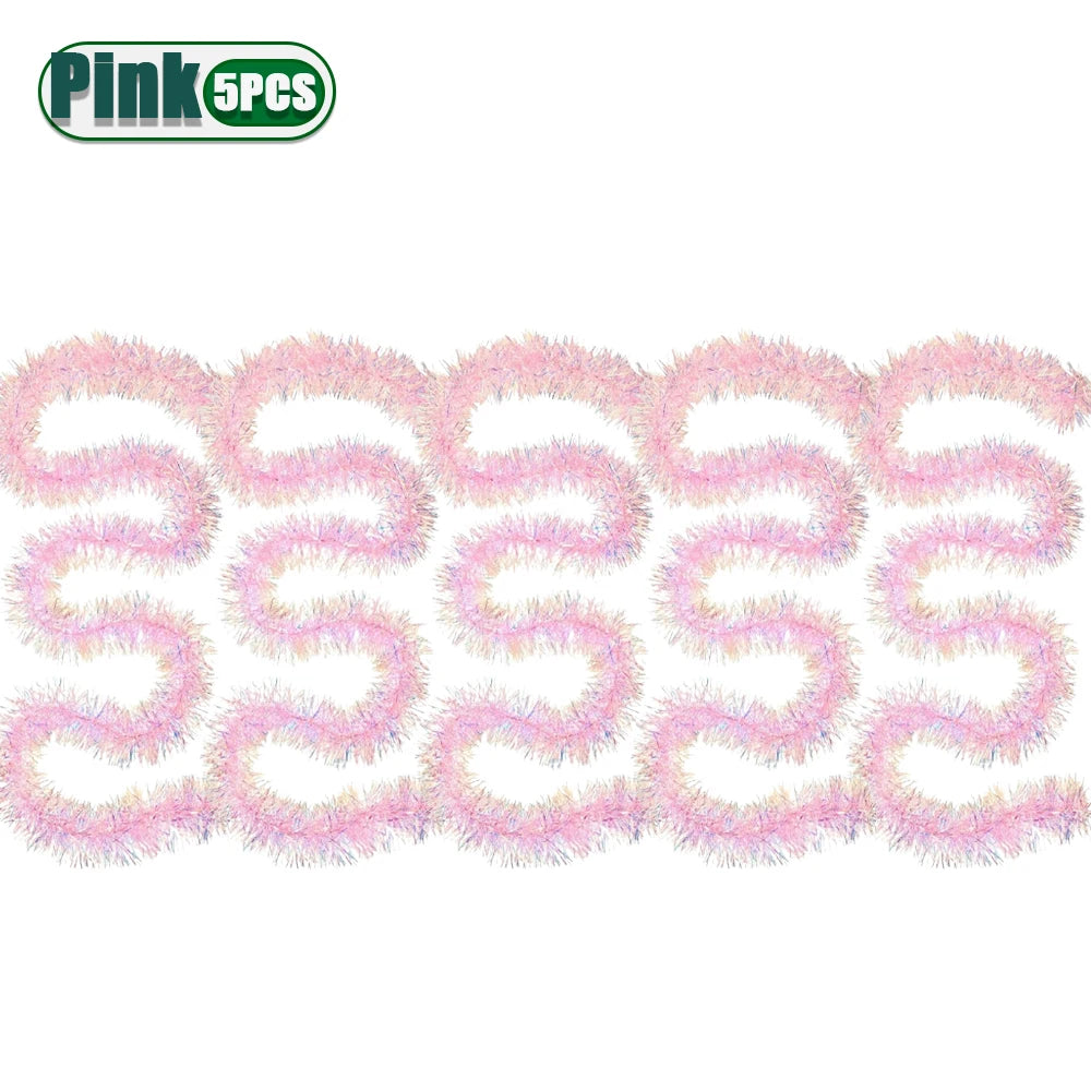 78.7inch Pink Tinsel Garland Shiny Metallic Glitter Party Decoration for Christmas Valentine Wedding Birthday Holiday Home Decor