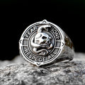 NEW Men's 316L stainless-steel rings Viking Punk Rock Gothic skull ring witn snake fashion Jewelry for gift free shipping