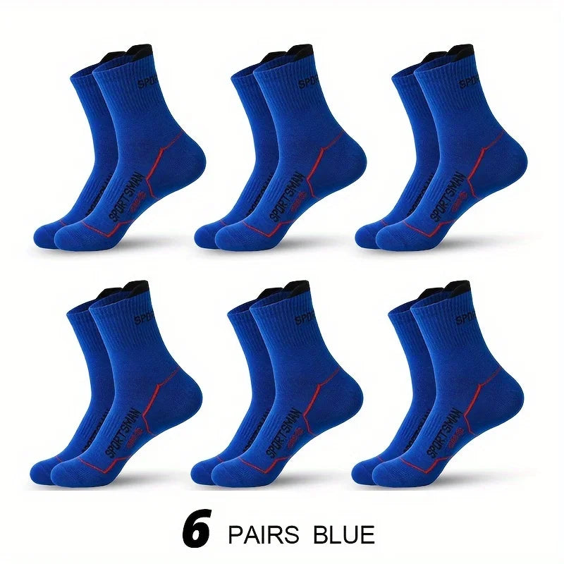 6 Pairs Socks Men's Short Socks Sweat Absorbent and Odorous Basketball Socks Running Sports Socks Breathable Mesh Men's Socks