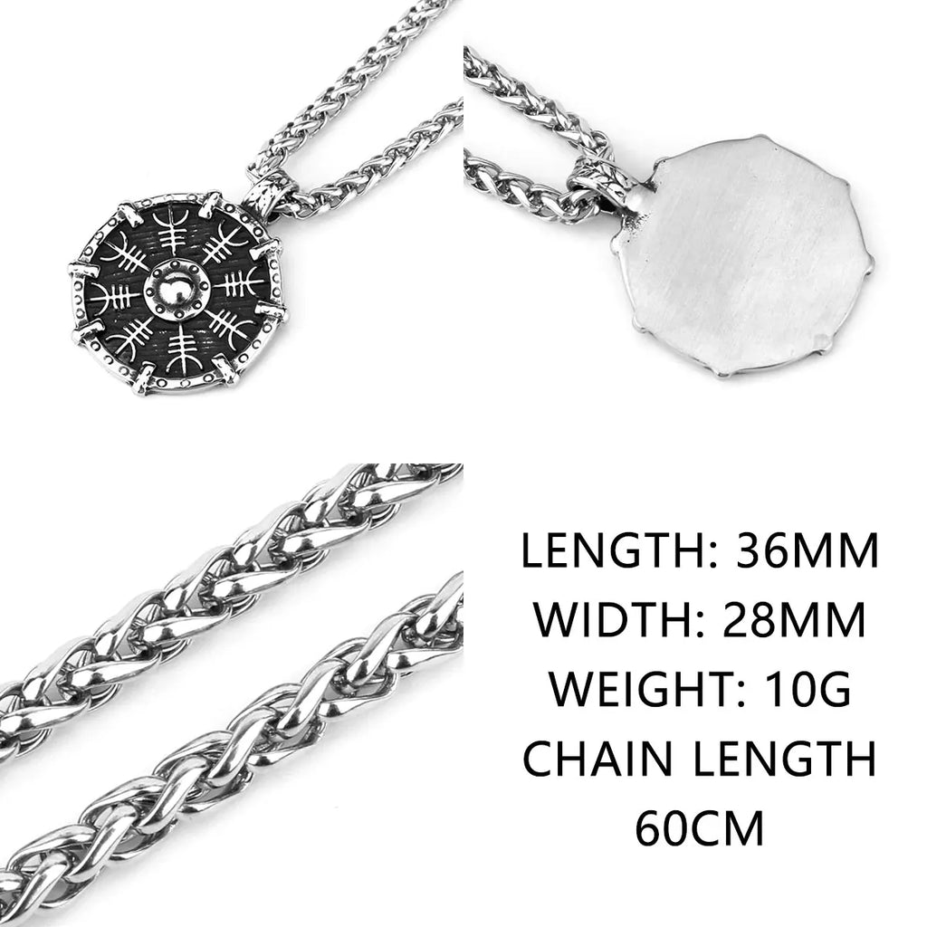 Vikings Odin Rune Necklace Various Men's Nordic Vegvisir Valknut Amulet Pendant Stainless Steel Punk Fashion Jewelry Wholesale