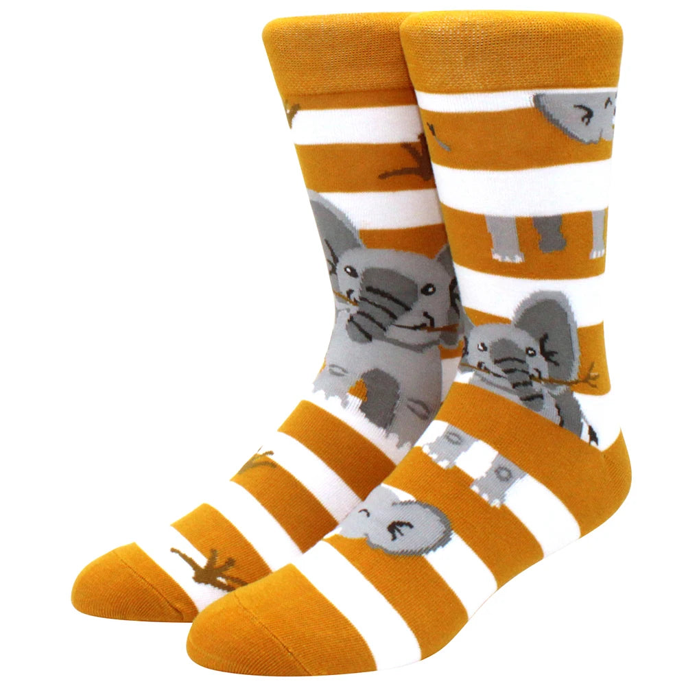 Funny men's and women's socks, cartoons, animals, fruits, beer, patterns, jacquard socks, hip hop skateboard socks