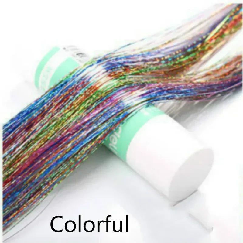 1 Pc Sparkle Tinsel Shiny Hair Tinsel Hair Extensions Dazzles Women Hippie for Braiding Headdress Hair Braiding Tools Long 100cm