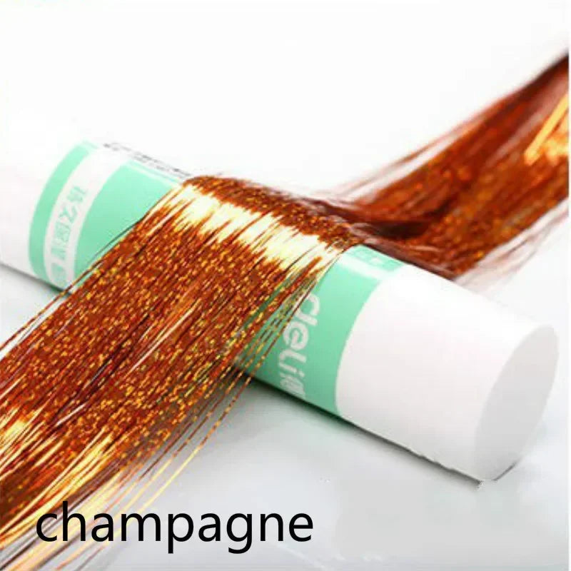 1 Pc Sparkle Tinsel Shiny Hair Tinsel Hair Extensions Dazzles Women Hippie for Braiding Headdress Hair Braiding Tools Long 100cm