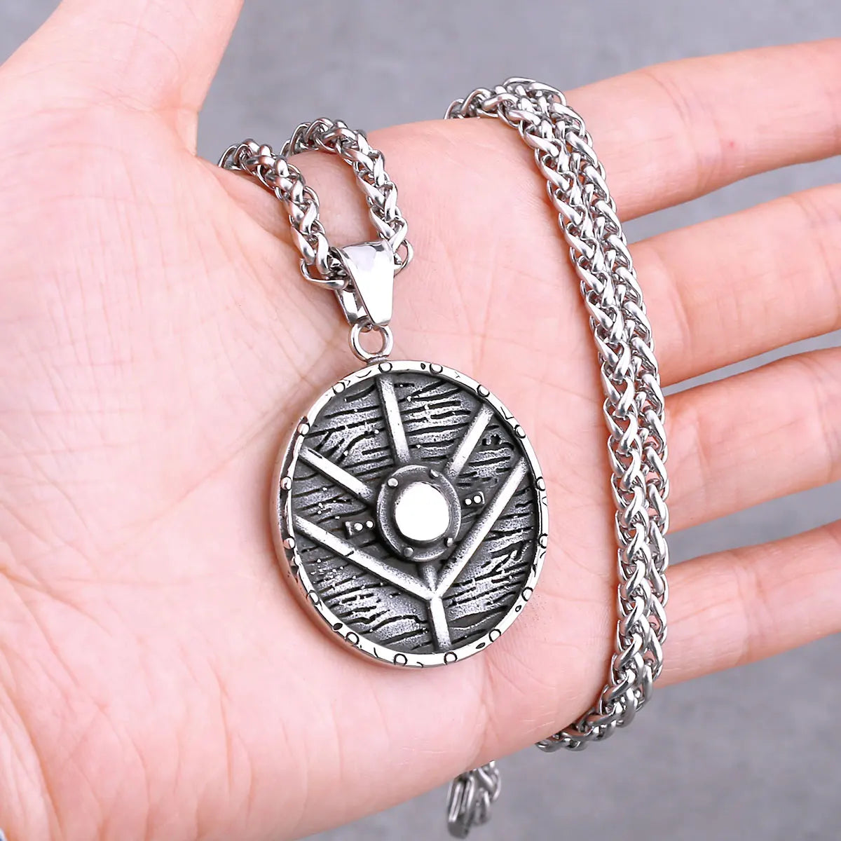 Vikings Odin Rune Necklace Various Men's Nordic Vegvisir Valknut Amulet Pendant Stainless Steel Punk Fashion Jewelry Wholesale