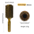 Professional Boar Bristle Round Hair Brush For Women Men Hair Styling Comb Hairdressing Wood Round Brush Barber Accessories