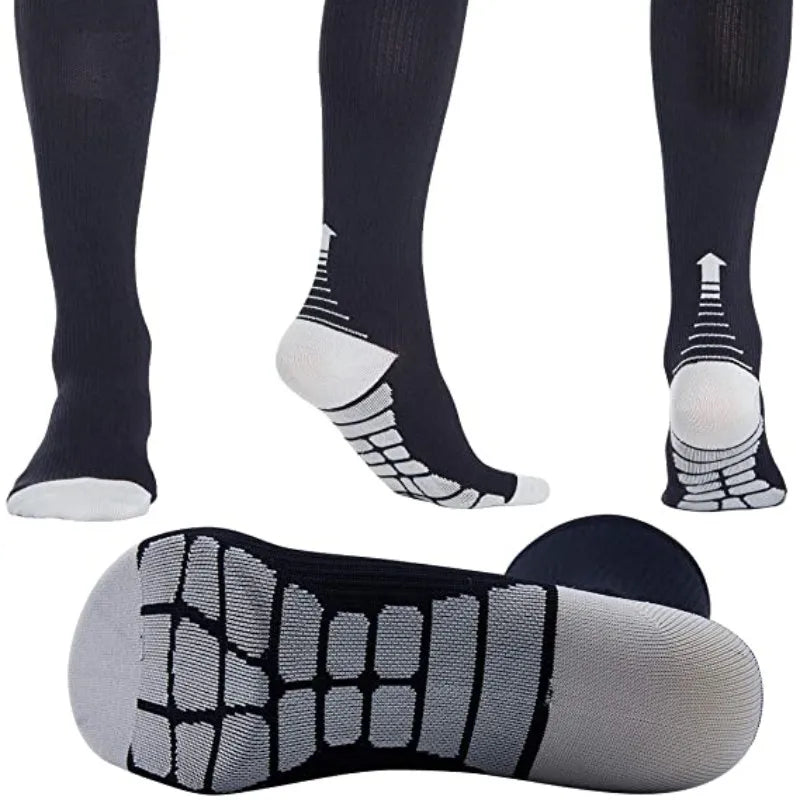 Unisex Compression Socks 30 Mmhg Sport Socks Soccer Football Socks Arrow Pattern Thigh Tube Socks Outdoor Running Fitness Socks